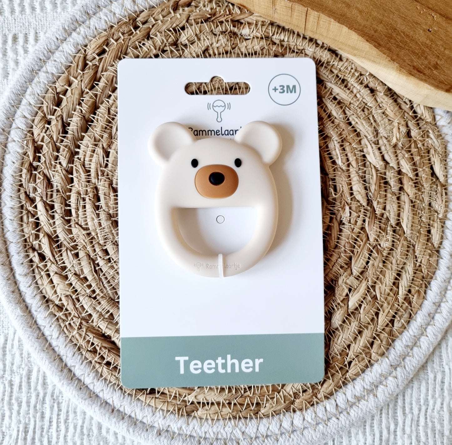 Siliconen Bijtring Beer Beige