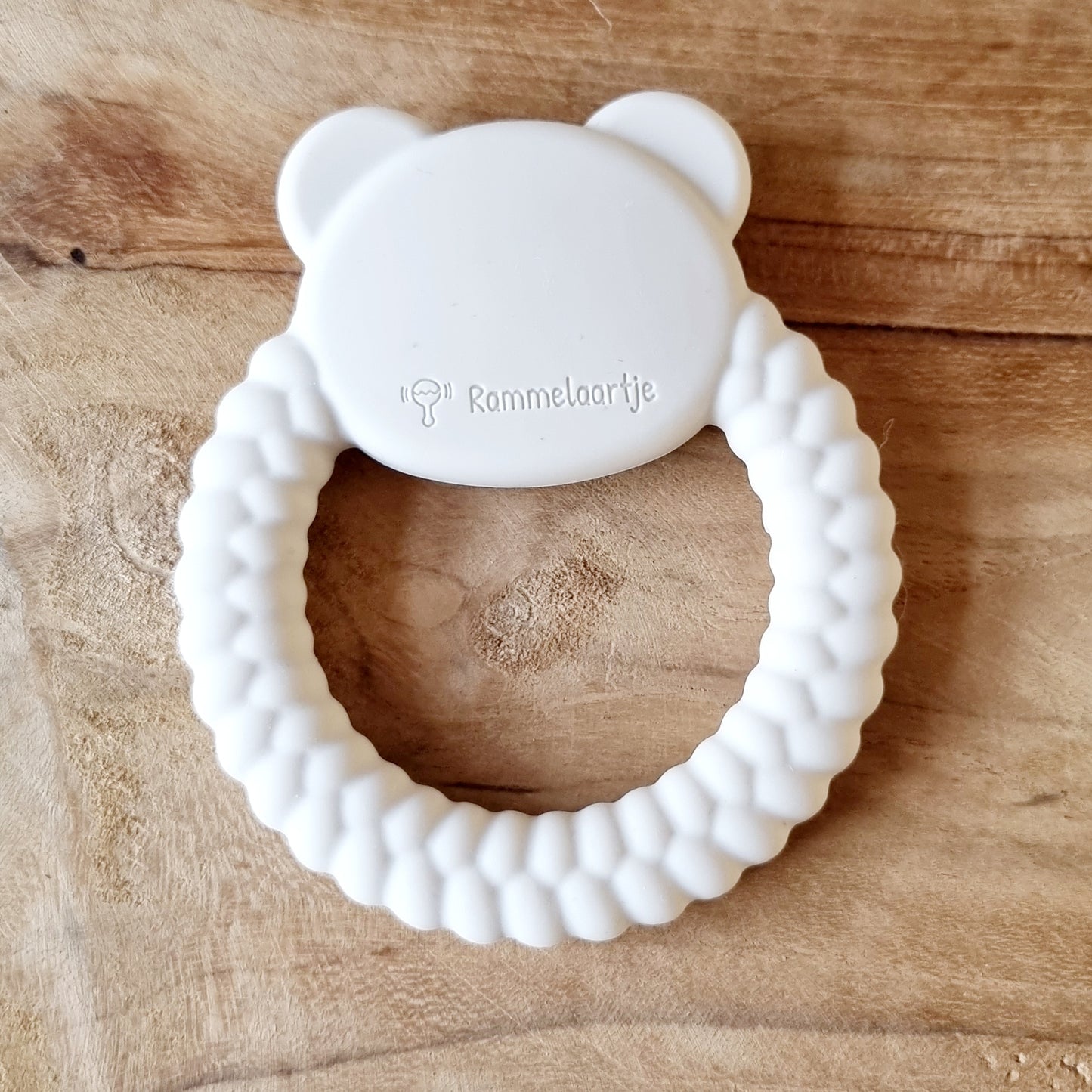 Siliconen Bijtring Pandabeer Beige