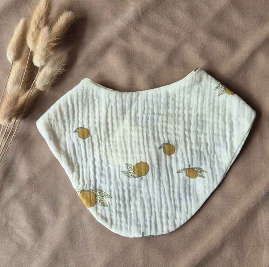 Slabber hydrofiel met drukknoopjes met citroenen print