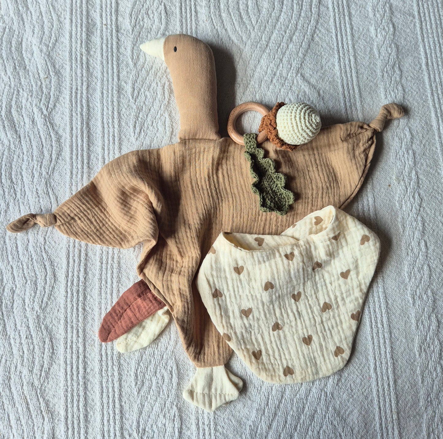 Zachte Hydrofiele Knuffel Gans voor Baby's - Bruin