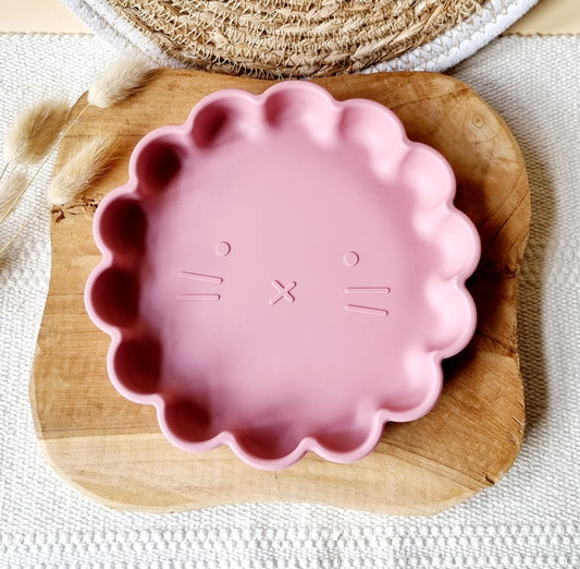 Siliconen Bordje Leeuw - Poederroze