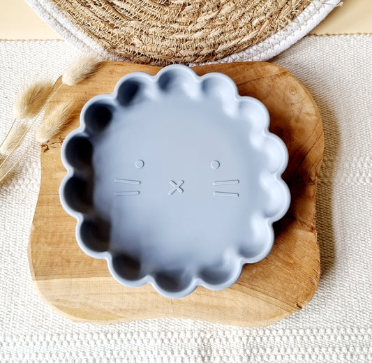 Siliconen Bordje Leeuw - Grijsblauw