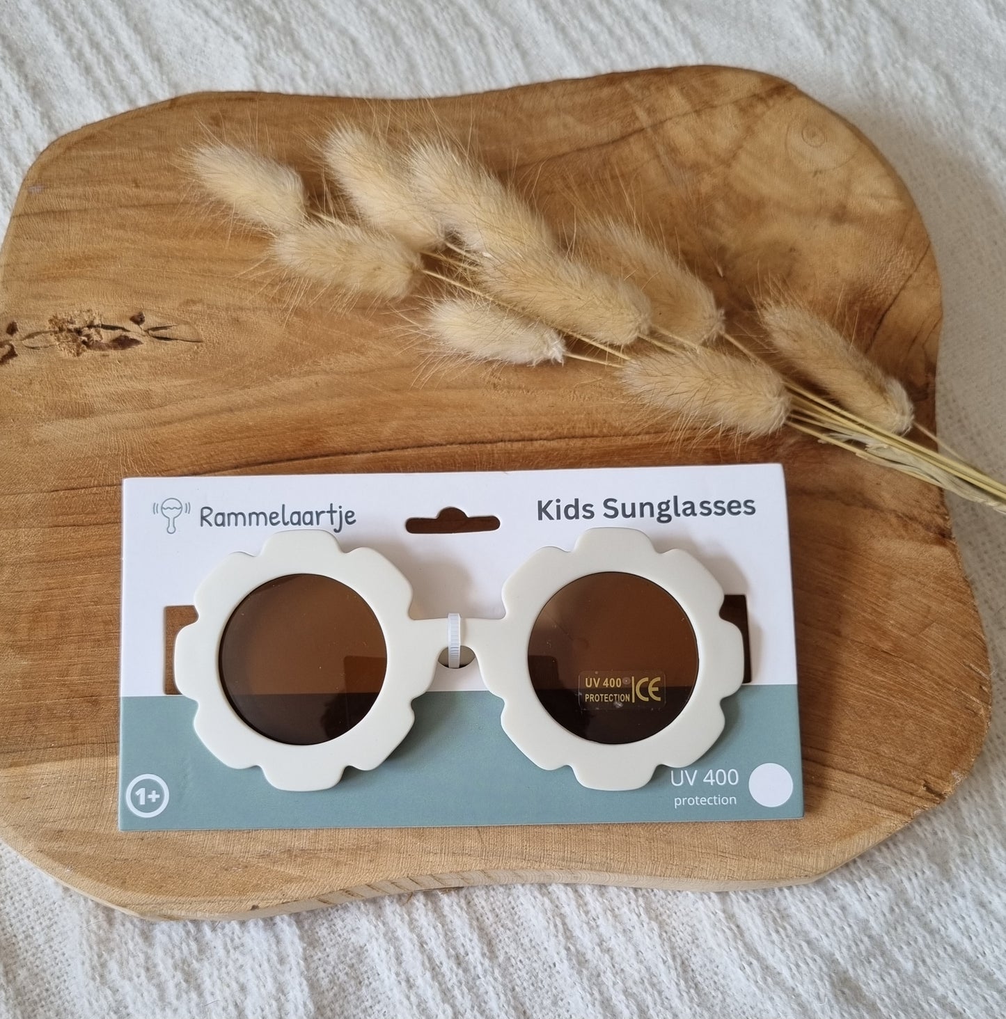Baby- en kinder zonnebril UV400 bloem - Beige