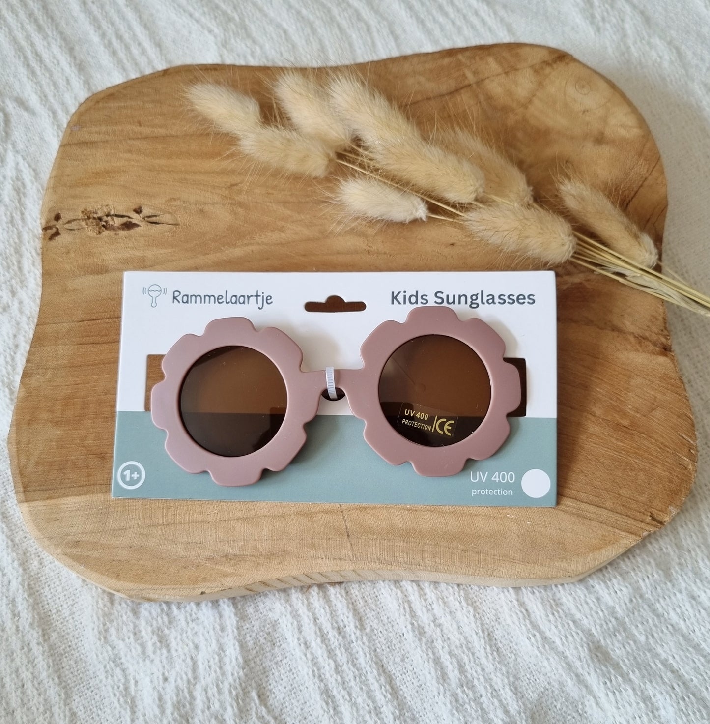 Baby- en kinder zonnebril UV400 bloem - Oudroze