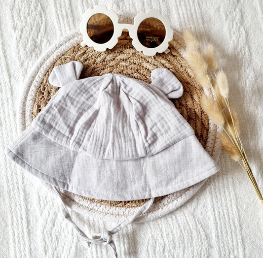 Hydrofiele zonnehoed voor baby - Lichtgrijs