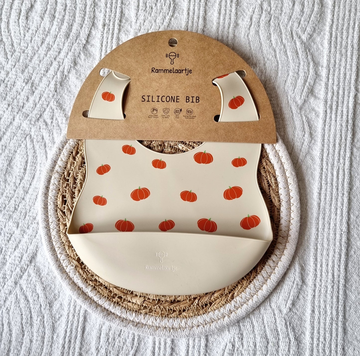 Siliconen slabber Pompoenen - Beige