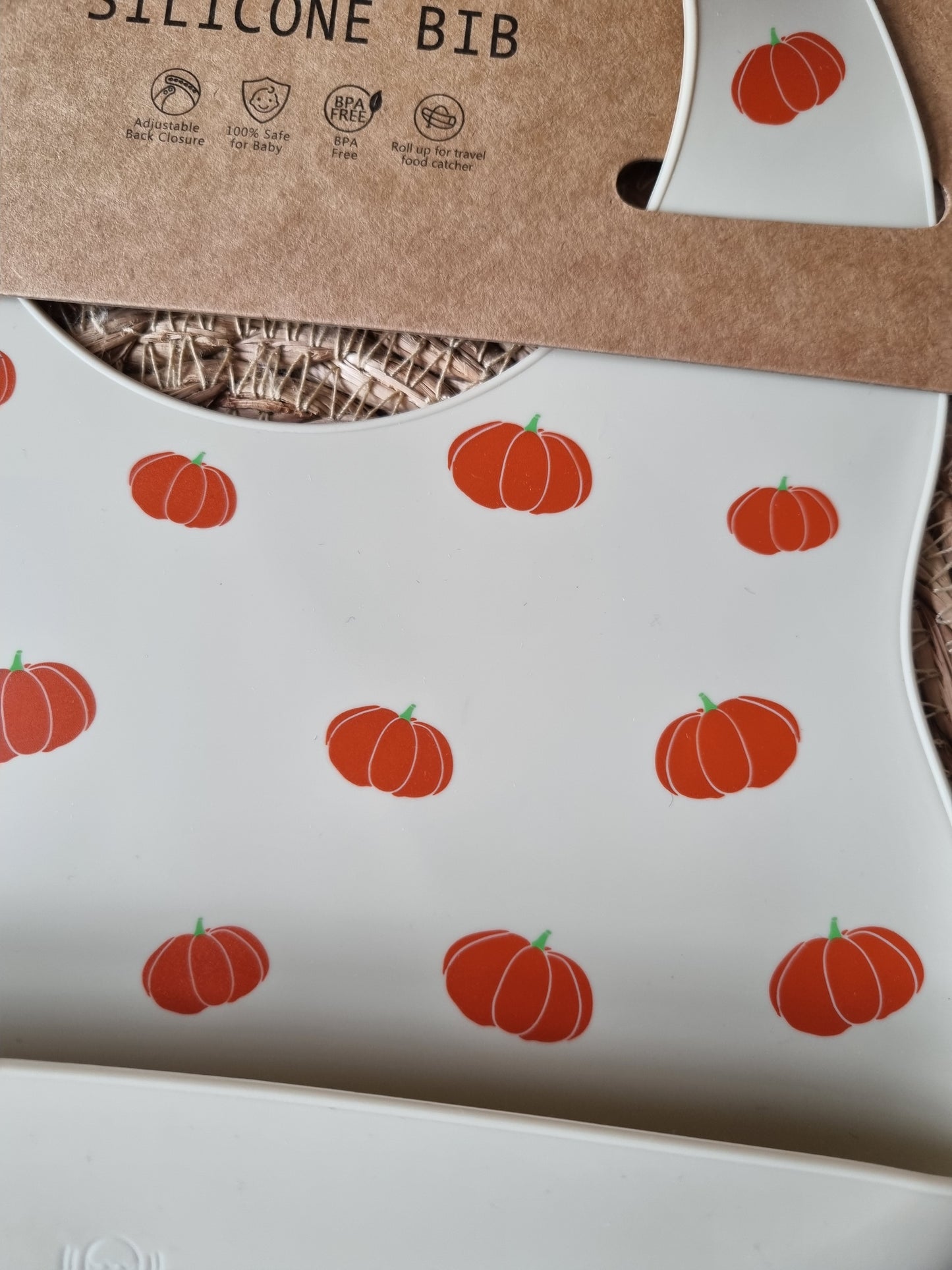Siliconen slabber Pompoenen - Beige