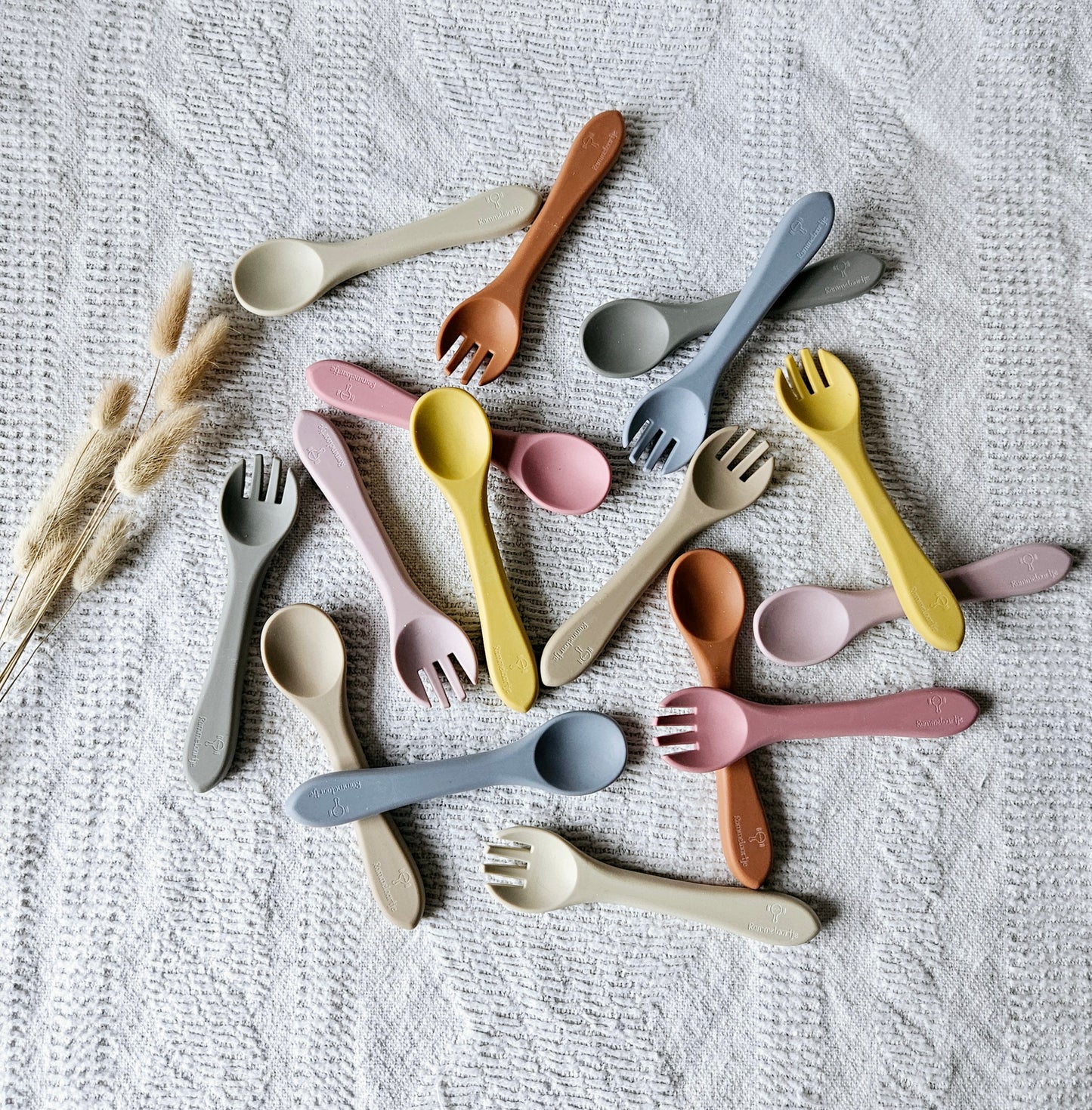 Siliconen Lepel en Vork - Zand