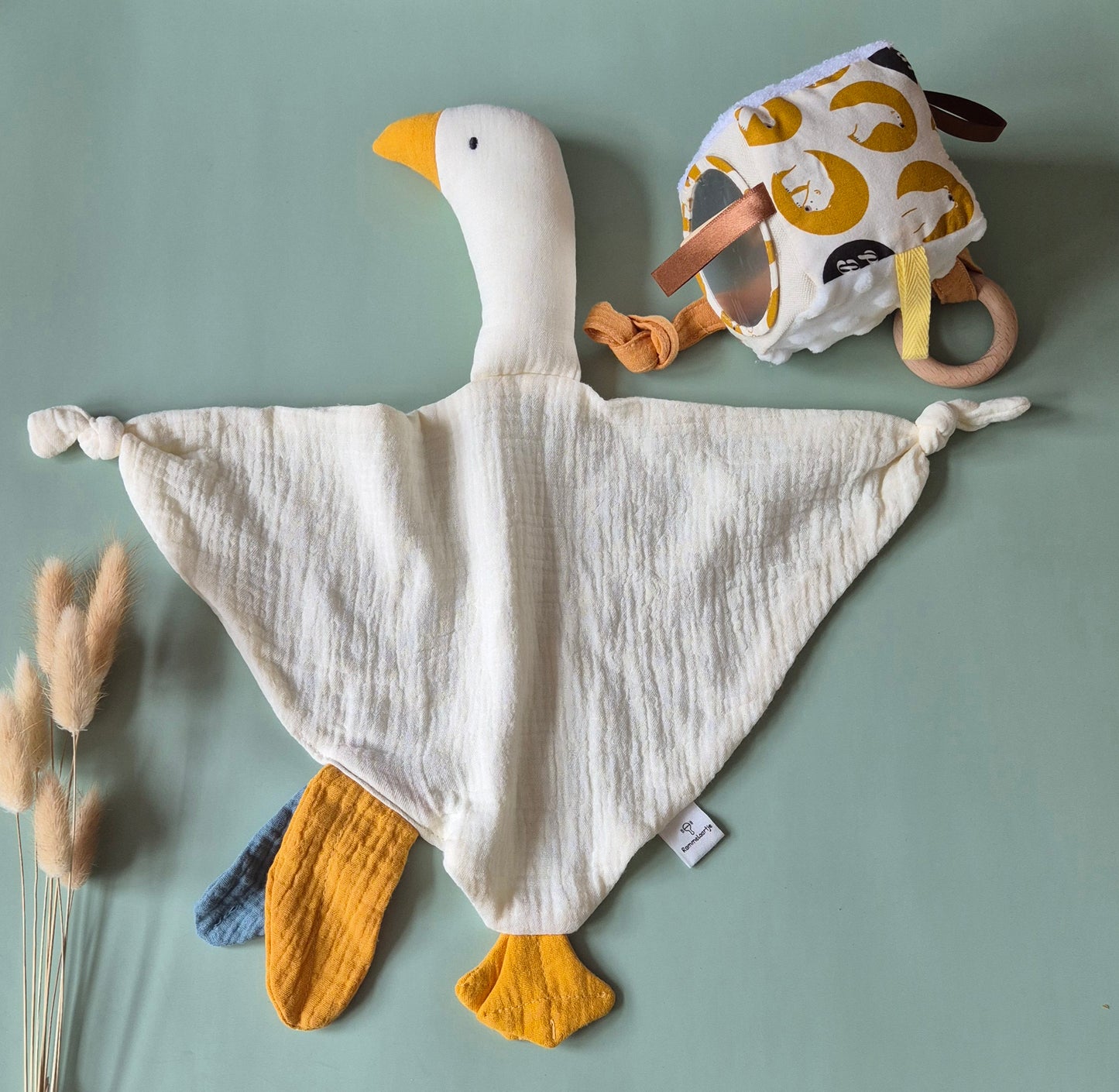 Zachte Hydrofiele Knuffel Gans voor Baby's - Wit