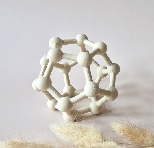 Siliconen flexibele motoriek bal met bollen - Beige