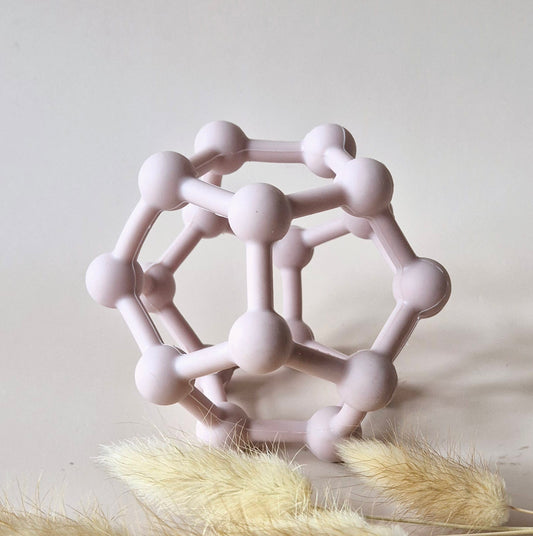 Siliconen flexibele motoriek bal met bollen - Zachtroze