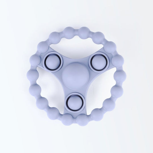 Siliconen Bijtring met Pop-it - Grijsblauw