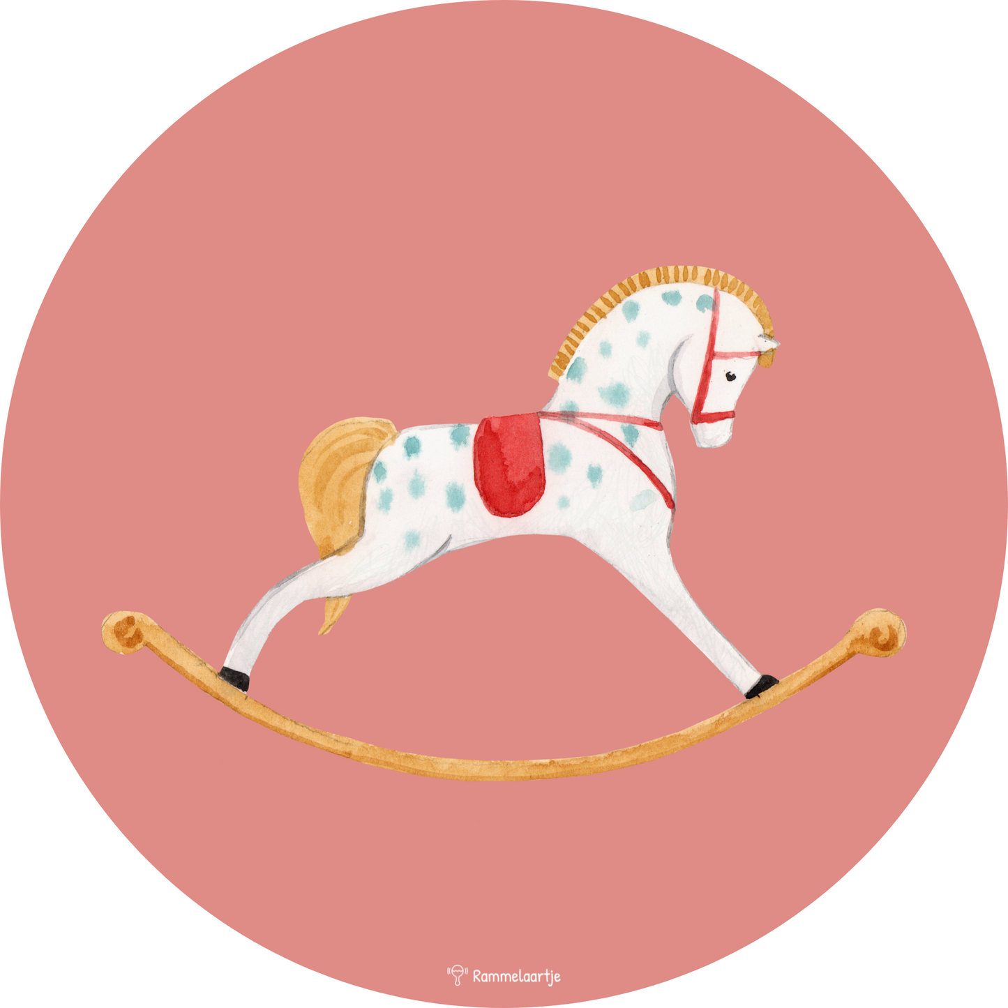 Muursticker ⌀50cm - Hobbelpaard