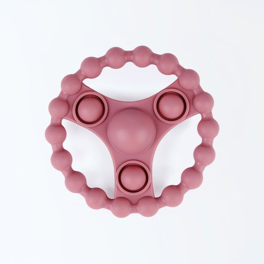 Siliconen Bijtring met Pop-it - Rood