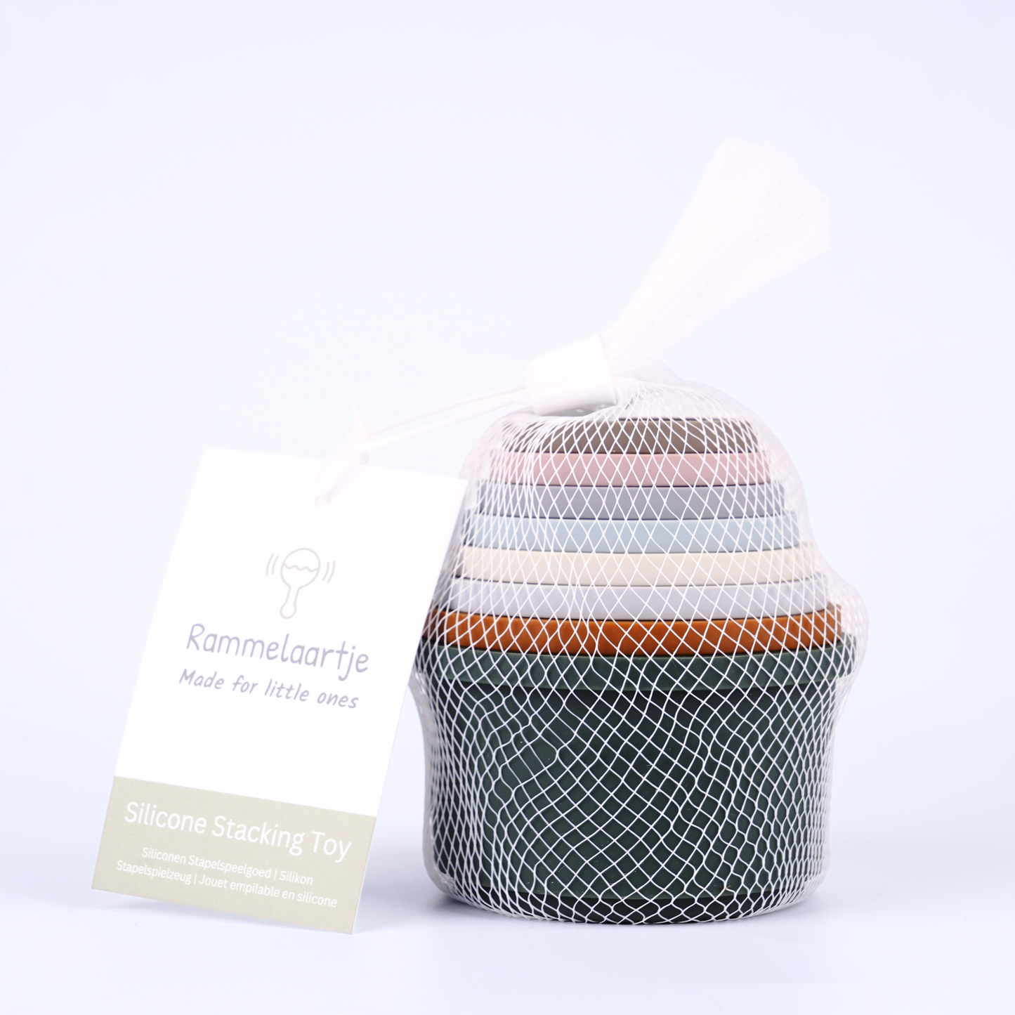 Rammelaartje Set van 8 Siliconen Stapelbekers