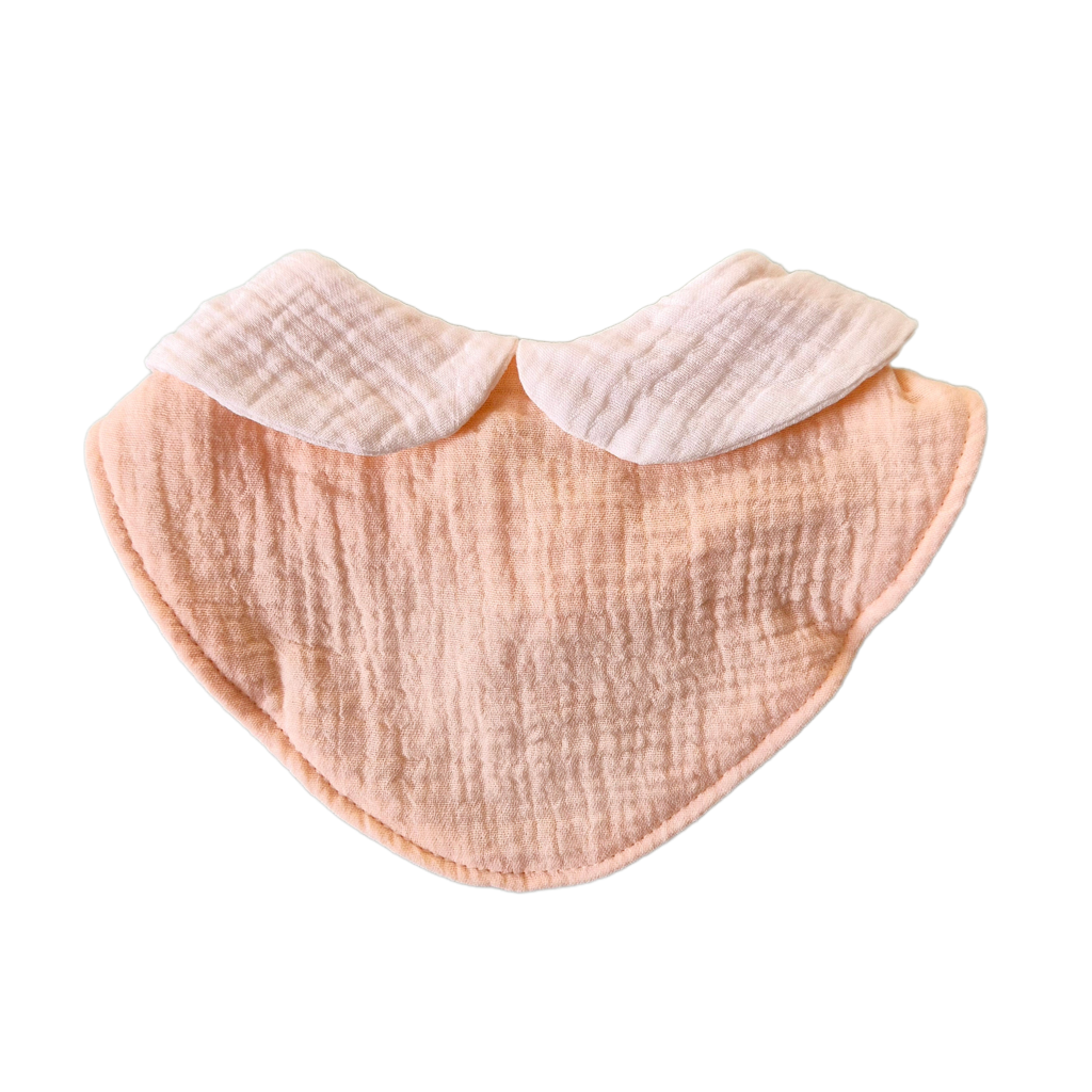 3-laags Hydrofiele Slabber / Kwijlslab met schattig kraagje - Beige