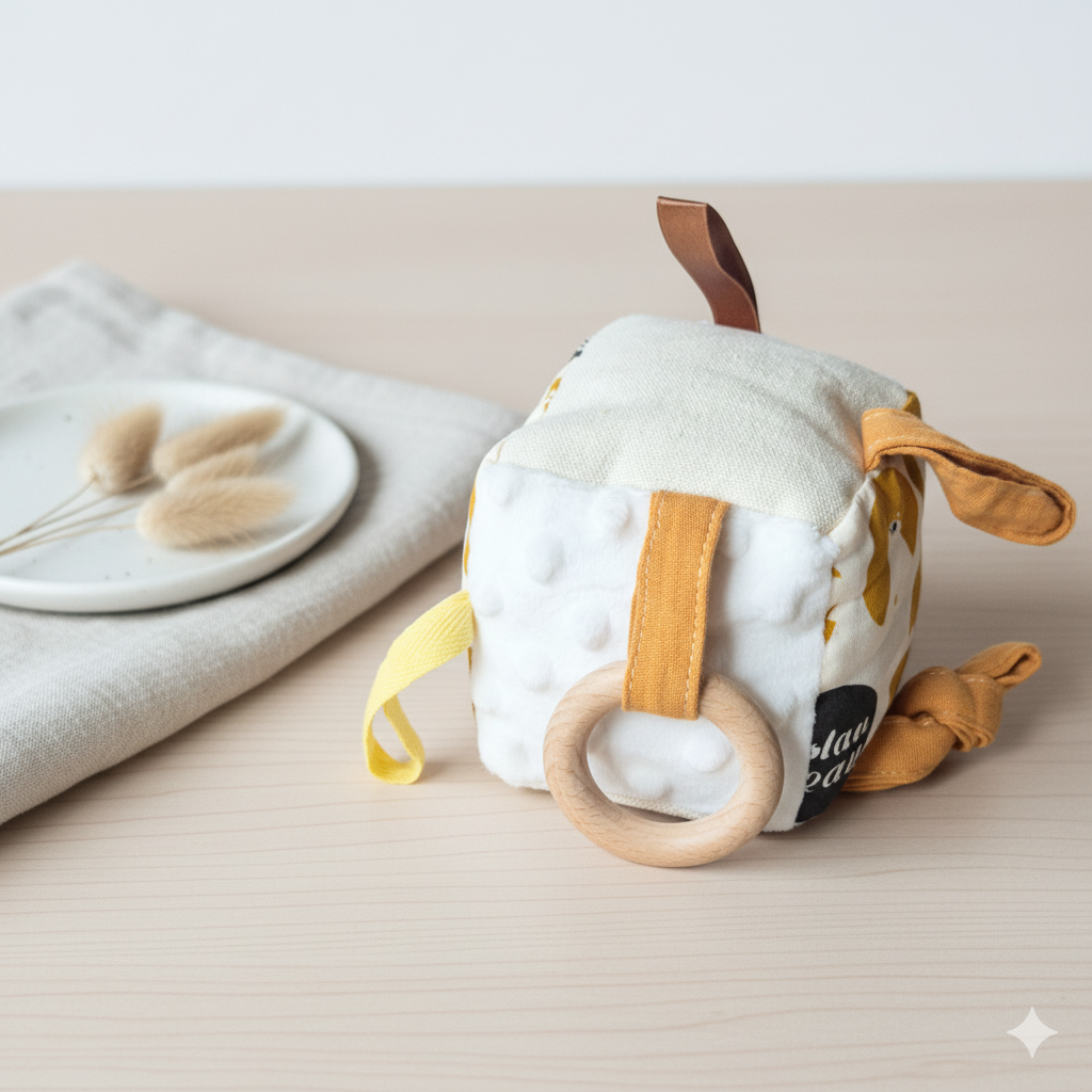 Schattige Zachte Pluche Activiteitenkubus voor Baby's