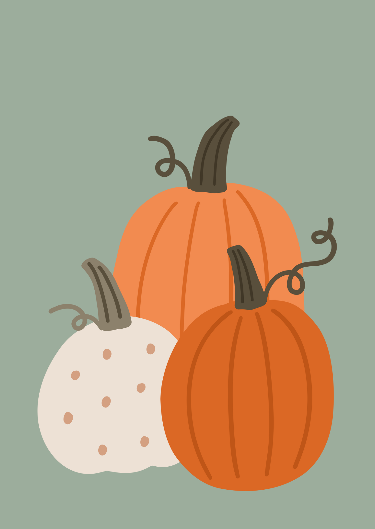 Kaart + envelop Halloween Pompoenen