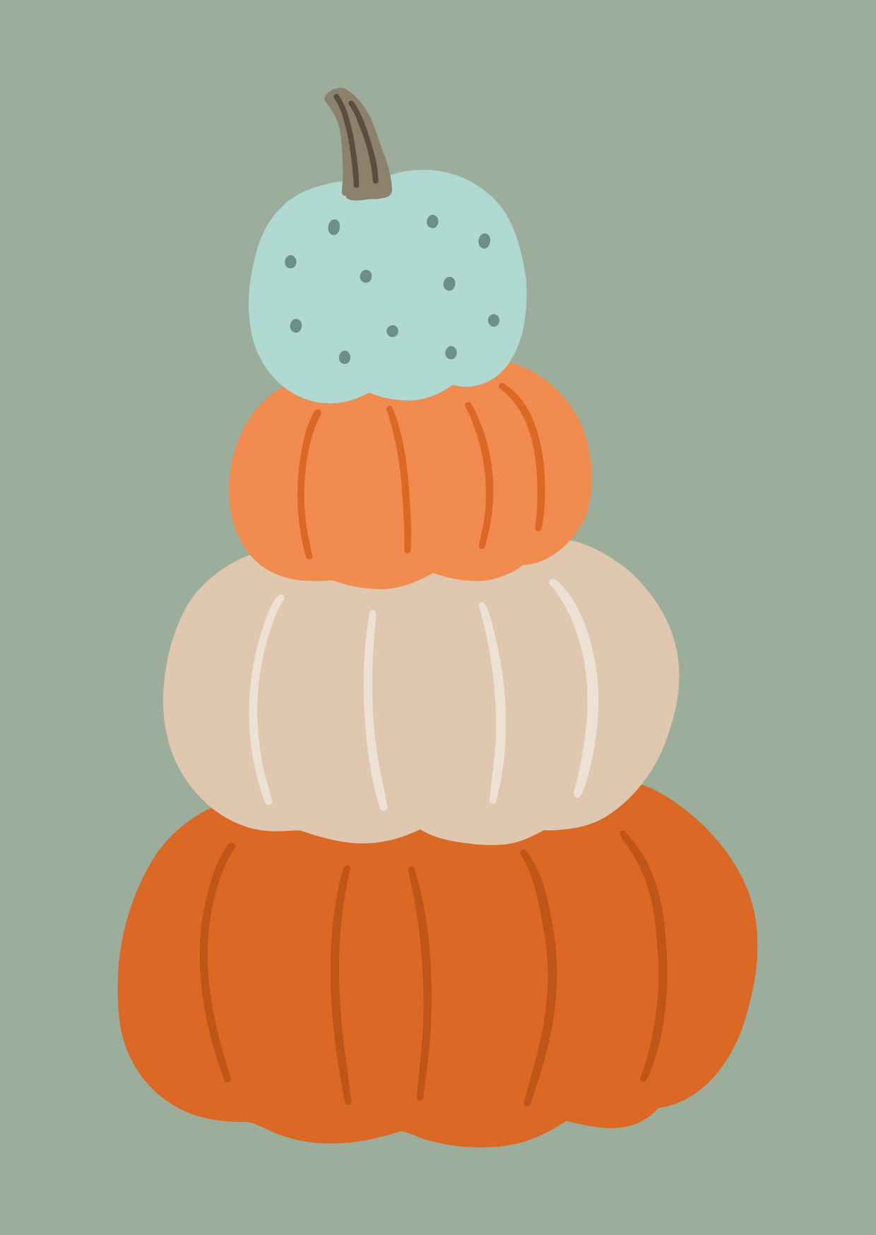 Kaart + envelop Halloween Stapel Pompoenen
