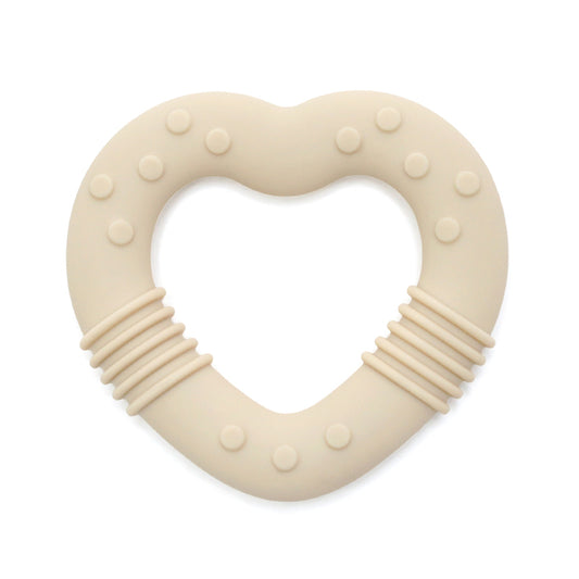 Siliconen Bijtring Hart - Beige