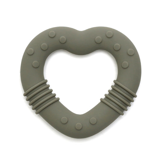 Siliconen Bijtring Hart - Salie