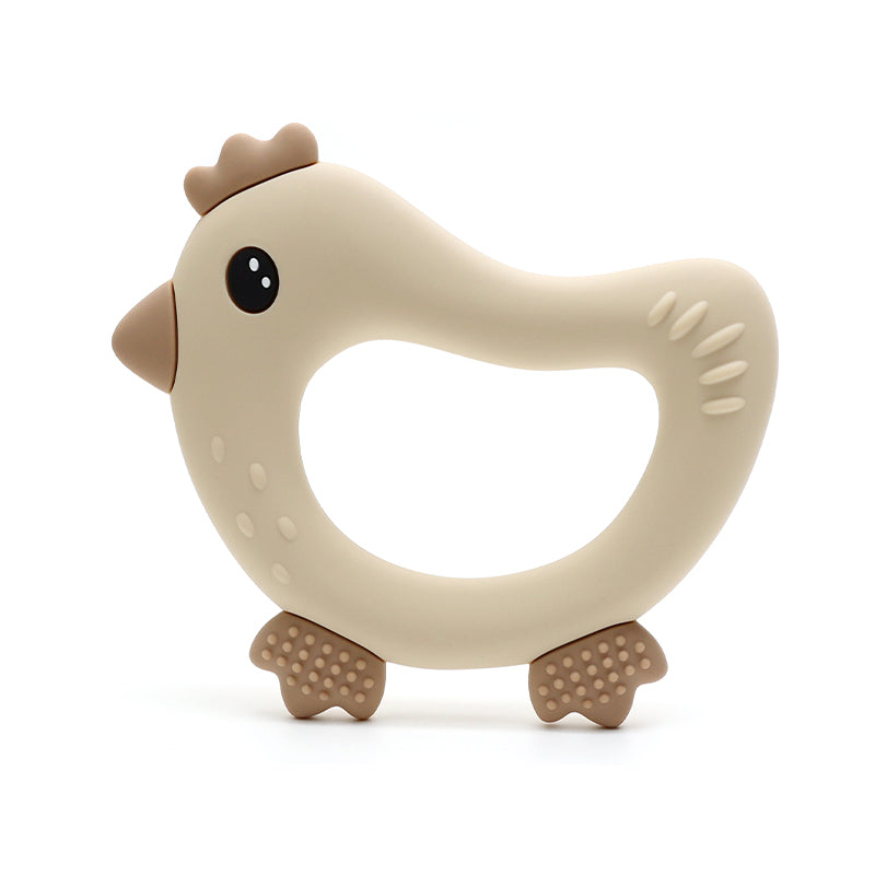 Siliconen Bijtring Kip - Beige