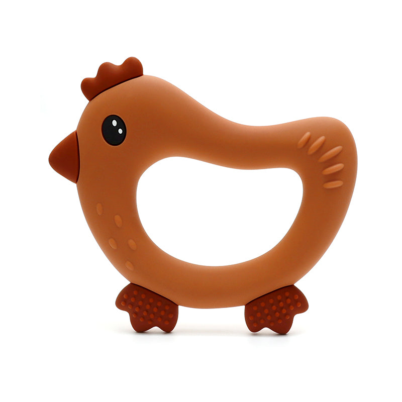 Siliconen Bijtring Kip - Bruin