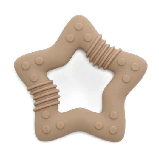 Siliconen Bijtring Ster - Zand
