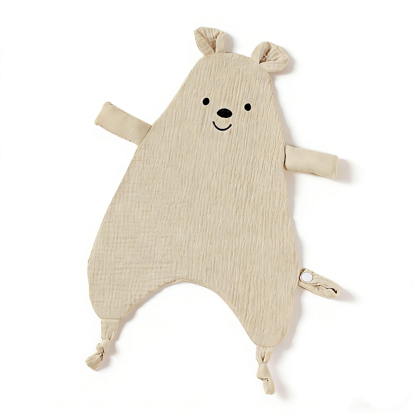 Hydrofiele knuffeldoek beer met bevestigingskoord - Beige