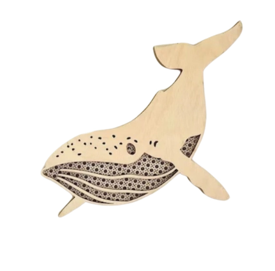 Houten Wanddecoratie Walvis (30cm)