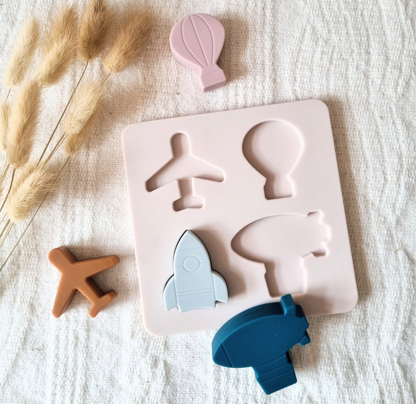Siliconen Puzzel figuurtjes - Vliegtuig