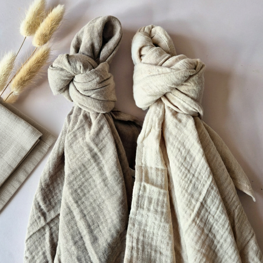 XL hydrofiele doeken – set van 2 stuks (100x90 cm) - Beige & Zand