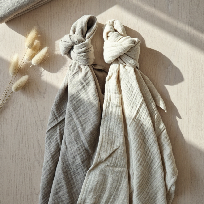 XL hydrofiele doeken – set van 2 stuks (100x90 cm) - Beige & Zand