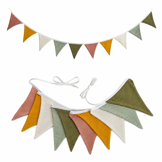 Hydrofiele Vlaggenlijn Herfst Kleuren – 2,5 meter | Babykamer & Kinderkamer Decoratie