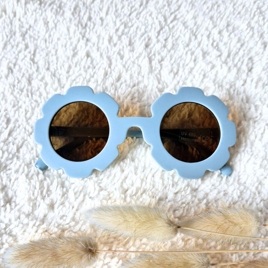 Baby- en kinder zonnebril UV400 bloem - Zachtblauw