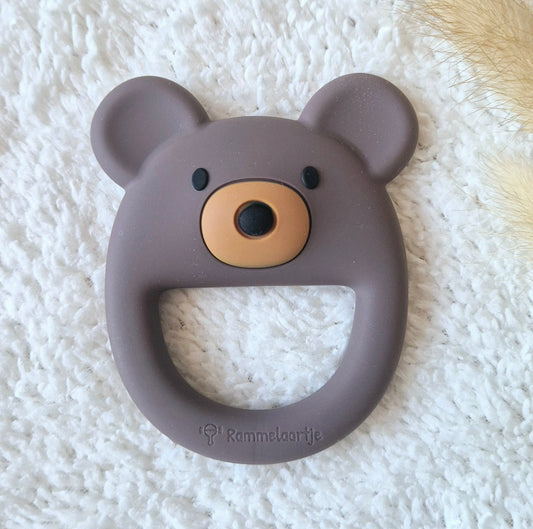 Siliconen Bijtring Beer Bruin