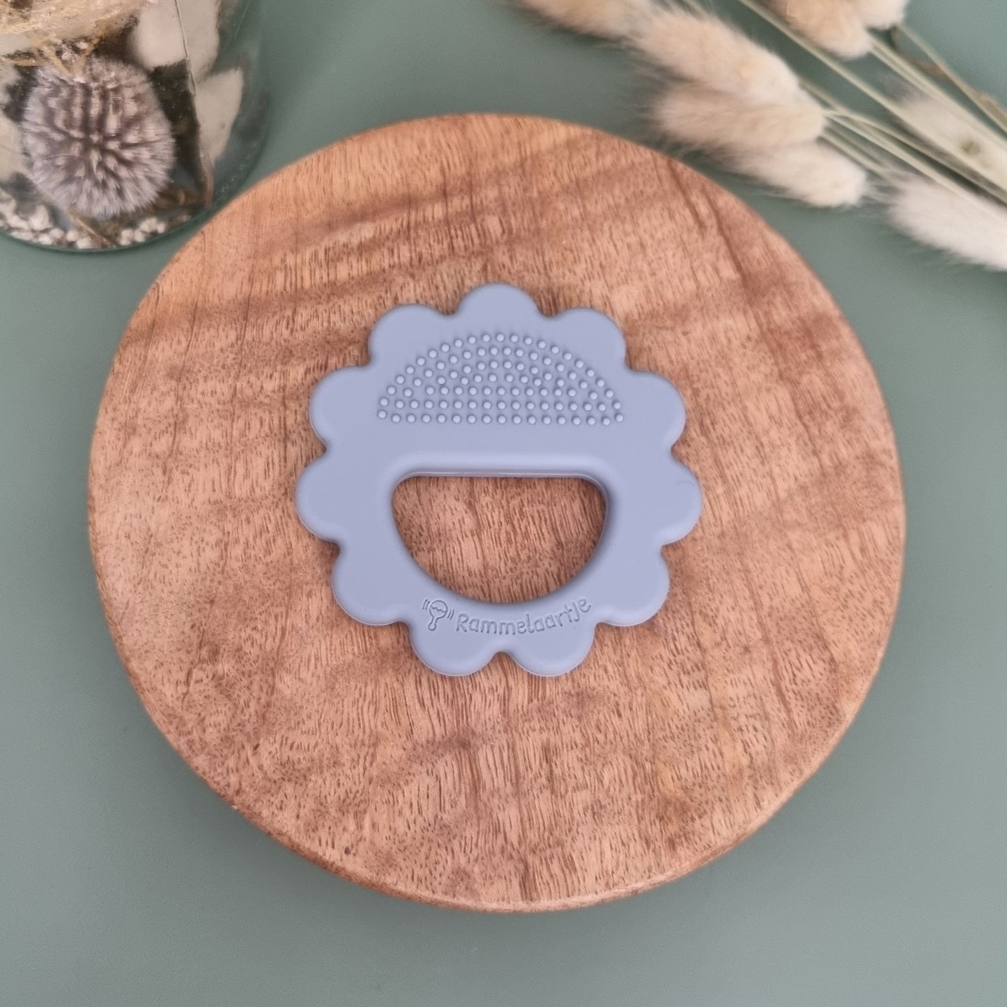 Siliconen bijtring Leeuw - Poederblauw