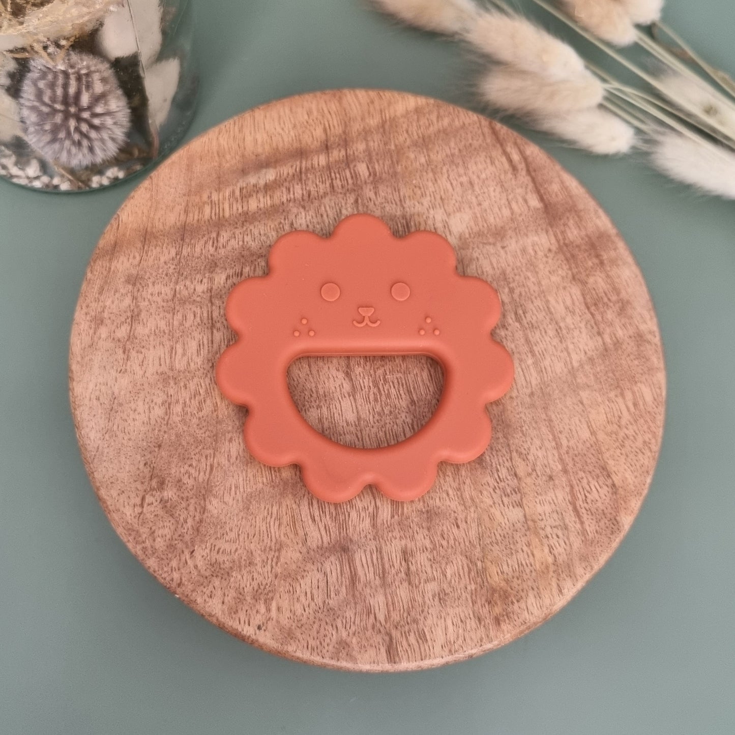 Siliconen bijtring Leeuw - Terracotta