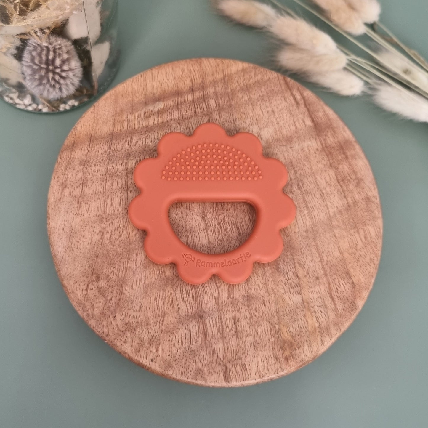 Siliconen bijtring Leeuw - Terracotta