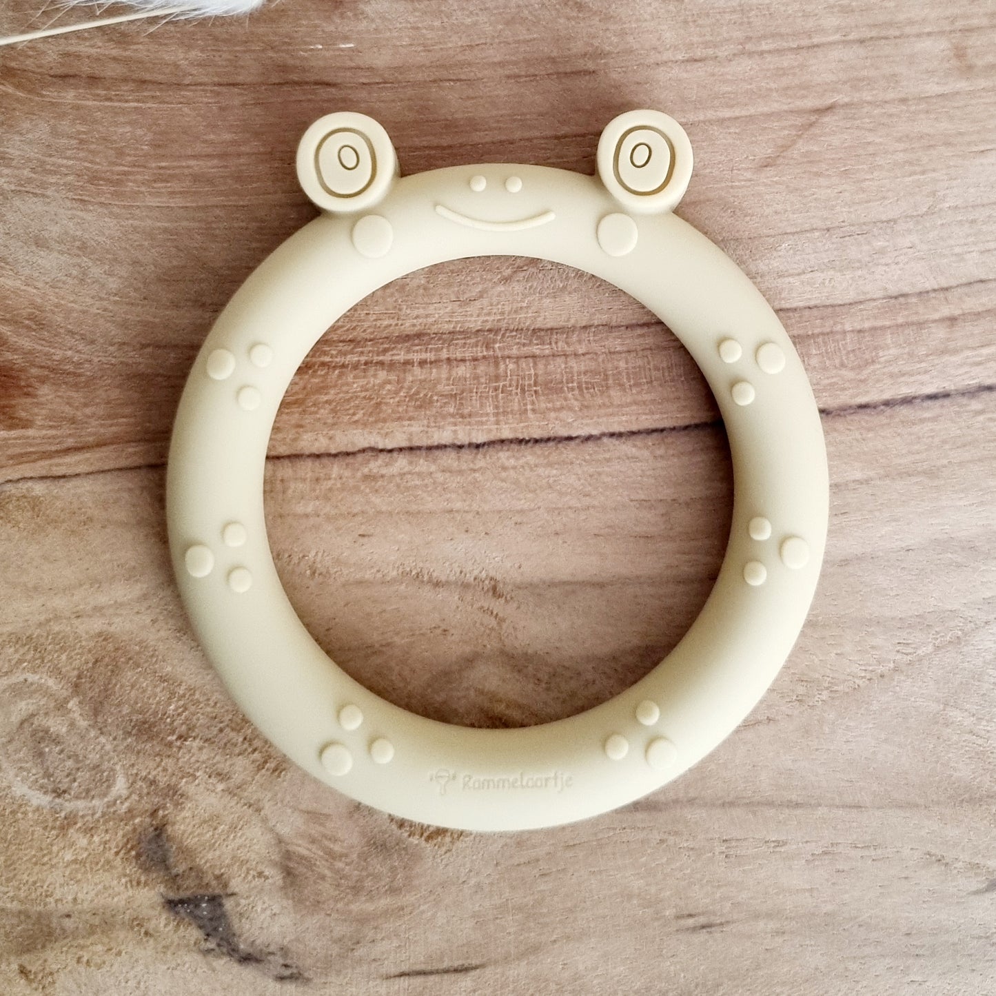 Siliconen bijtring Kikker - Beige