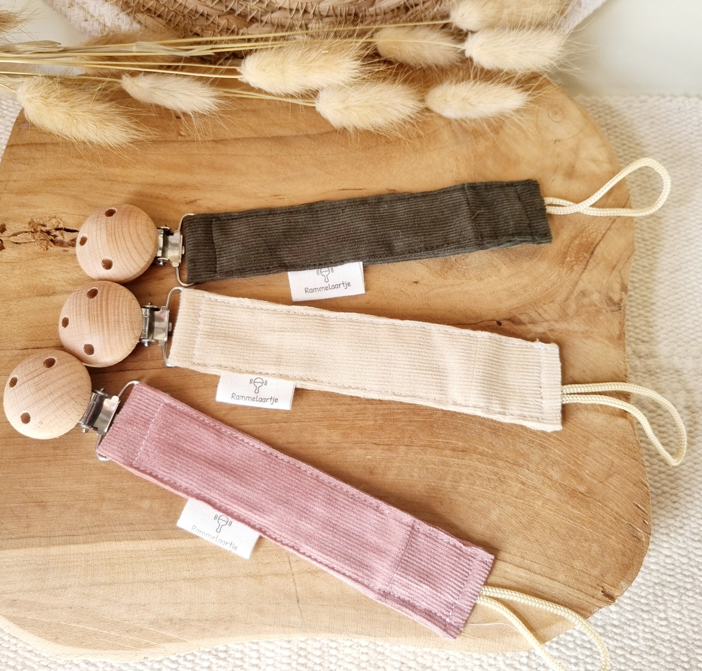 Speenkoord basic corduroy - Poederroze