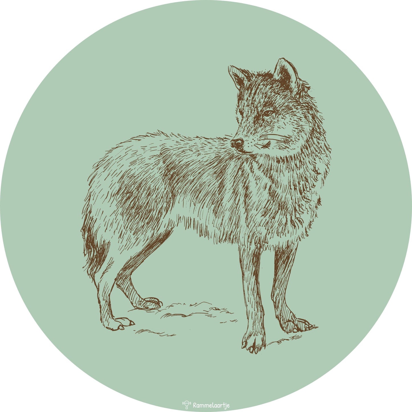 Muurcirkel Wolf ⌀30cm
