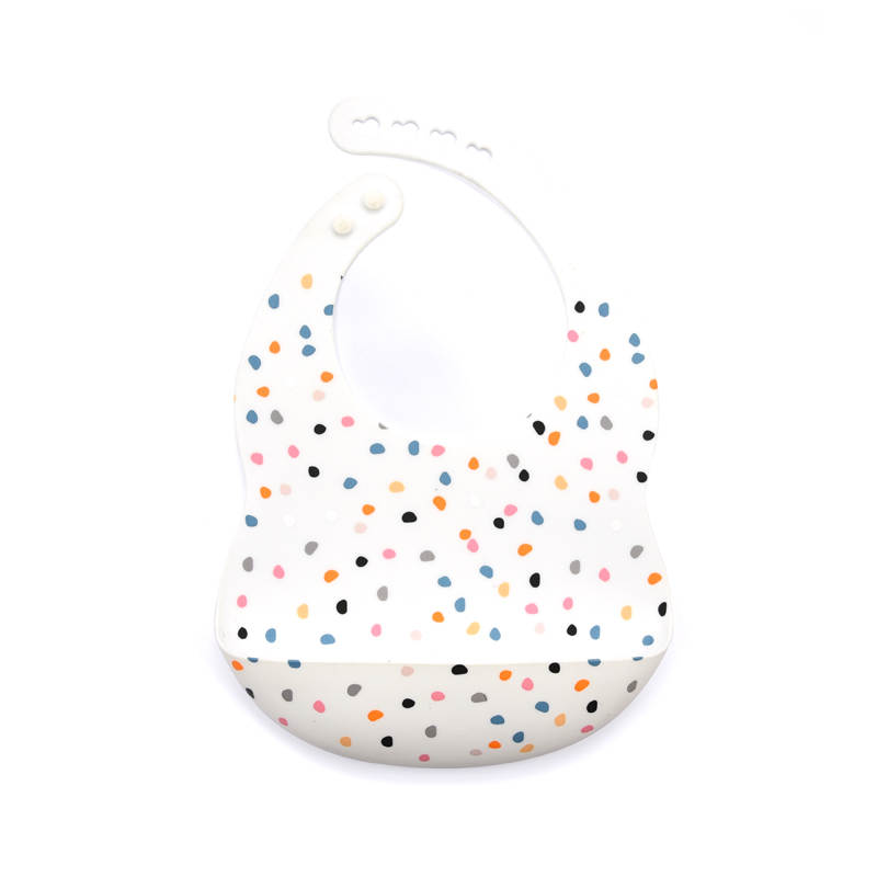 Siliconen slabber Confetti - Wit