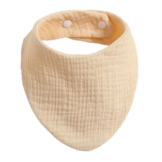 Hydrofiele Slabber / Kwijlslab – Zacht Katoen met Verstelbare Drukknoopjes - Beige