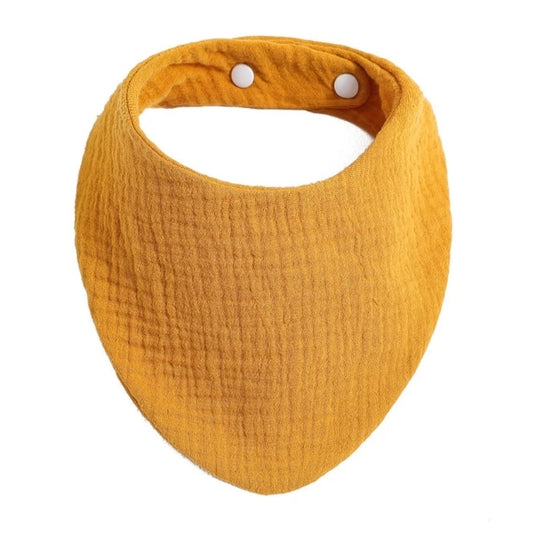 Hydrofiele Slabber / Kwijlslab – Zacht Katoen met Verstelbare Drukknoopjes - Okergeel