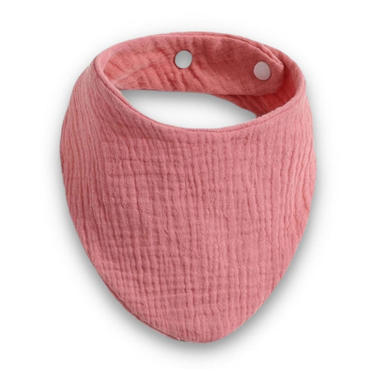 Hydrofiele Slabber / Kwijlslab – Zacht Katoen met Verstelbare Drukknoopjes - Oudroze