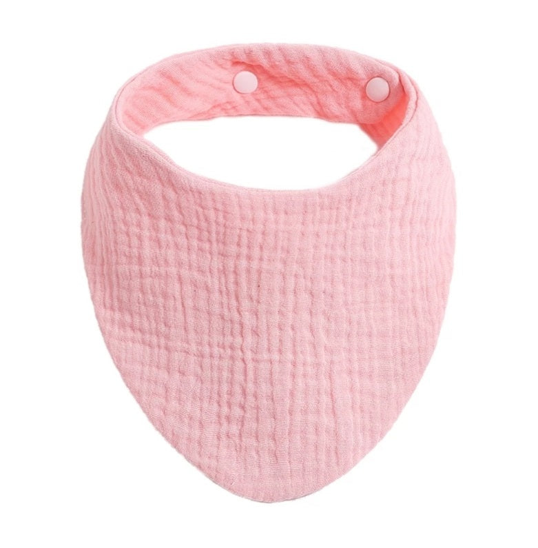 Hydrofiele Slabber / Kwijlslab – Zacht Katoen met Verstelbare Drukknoopjes - Roze