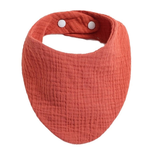 Hydrofiele Slabber / Kwijlslab – Zacht Katoen met Verstelbare Drukknoopjes - Terracotta