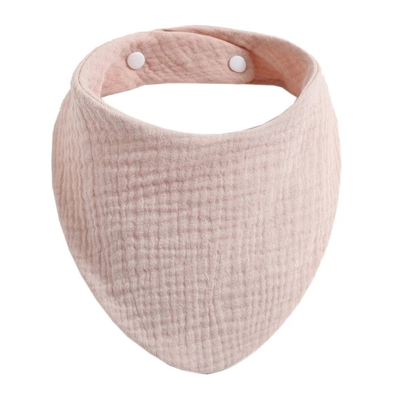 Hydrofiele Slabber / Kwijlslab – Zacht Katoen met Verstelbare Drukknoopjes - Zand