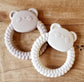 Siliconen Bijtring Pandabeer Beige